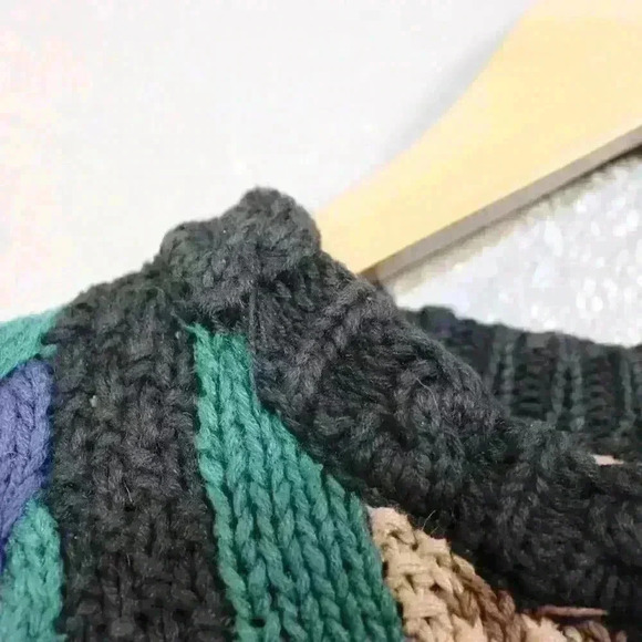 VINTAGE Eagle Menswear Handknit Sweater Cozy Cabincore Cosby Men Large - Picture 9 of 11